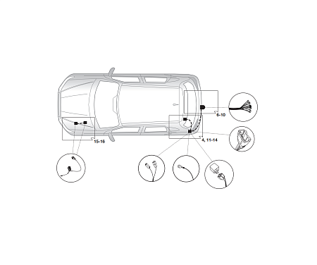 Электрика фаркопа Hak-System (13 pin) для Mitsubishi Outlander 2012- 26130528 в 