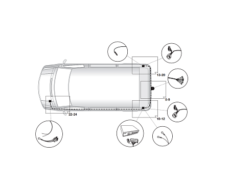 Электрика фаркопа Hak-System (13 pin) для Citroen Jumper 2006-2011 21500536 в 