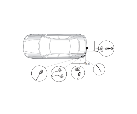 Электрика фаркопа Brink (13 pin) для Mercedes CLK-class 2002-2009 727414 в 