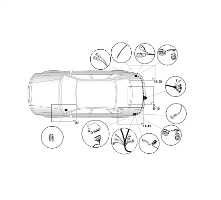 Электрика фаркопа Hak-System (13 pin) для Renault Laguna 2007-2013 21180514 в 