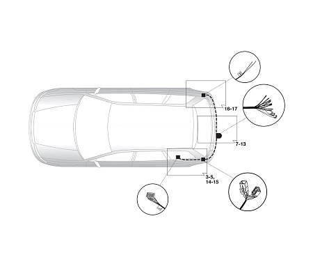 Электрика фаркопа Brink (7 pin) для Subaru Outback (универсал) 2009-2015 750201 в 