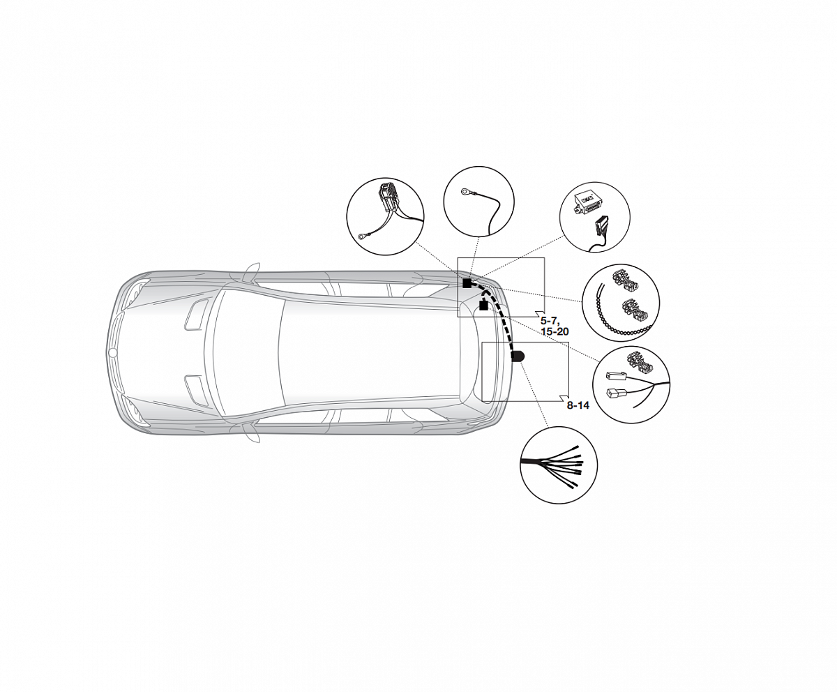 Электрика фаркопа Hak-System (7 pin) для Mercedes GL-class 2006-2012 12040514 в 