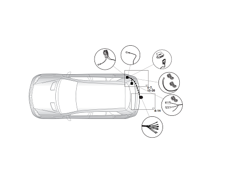 Электрика фаркопа Hak-System (7 pin) для Mercedes GL-class 2006-2012 12040514 в 