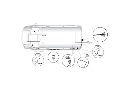 Электрика фаркопа Hak-System (13 pin) для Peugeot Expert 2007-2016 21500558 в 