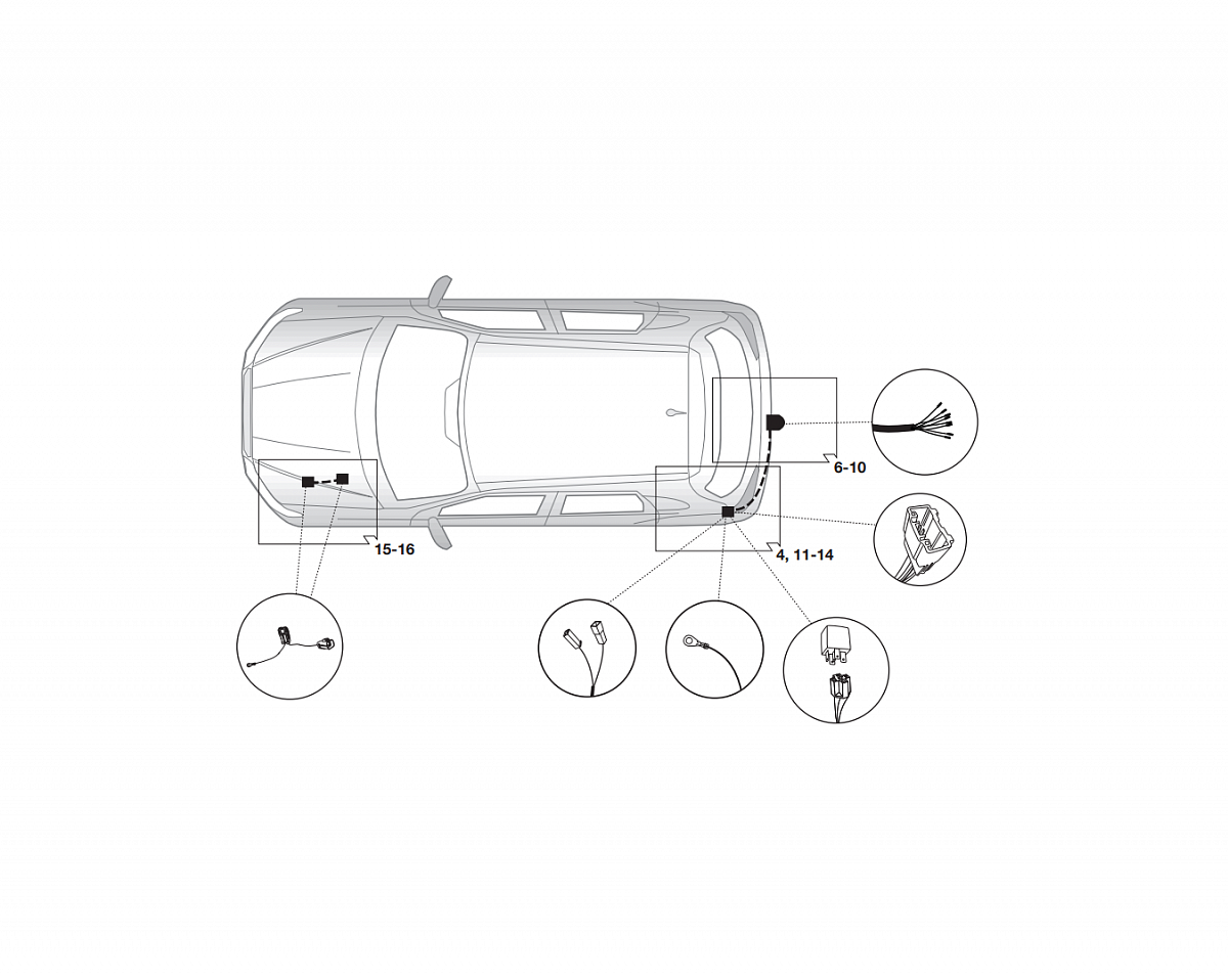 Электрика фаркопа Hak-System (7 pin) для Mitsubishi Outlander 2012- 16130528 в 