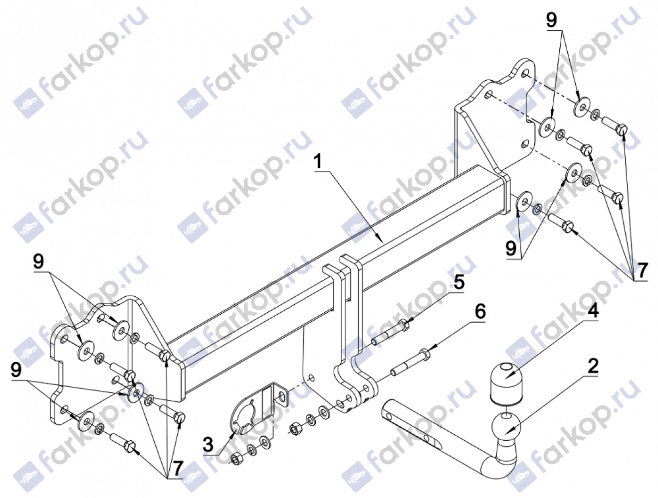 Фаркоп Auto-Hak для Audi Q7 2015-2020 A 32 в 