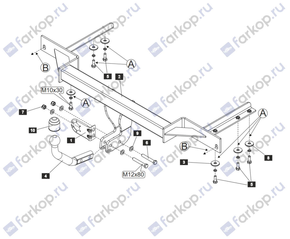 Фаркоп Sheriff для Chevrolet Cruze (хэтчбек) 2008-2015 2341.12 в 