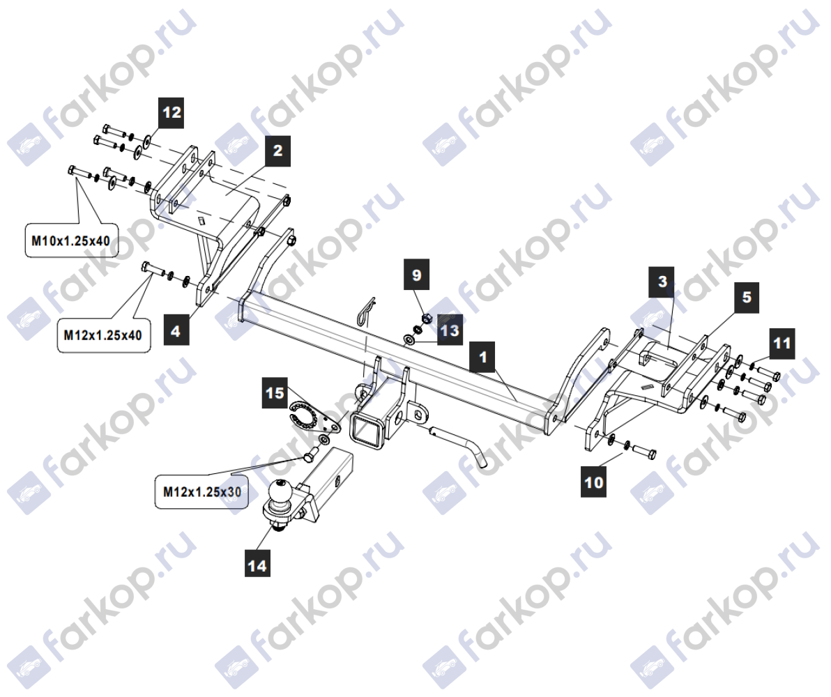 Фаркоп TowRus для Hyundai Tucson 2018-2021 109172 в 