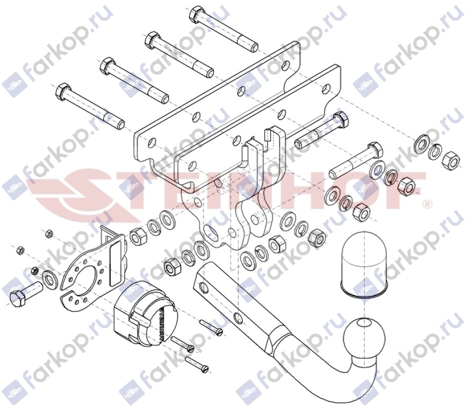 Фаркоп Steinhof для Jeep Gladiator 2020- Арт. J-079 J-079 в 