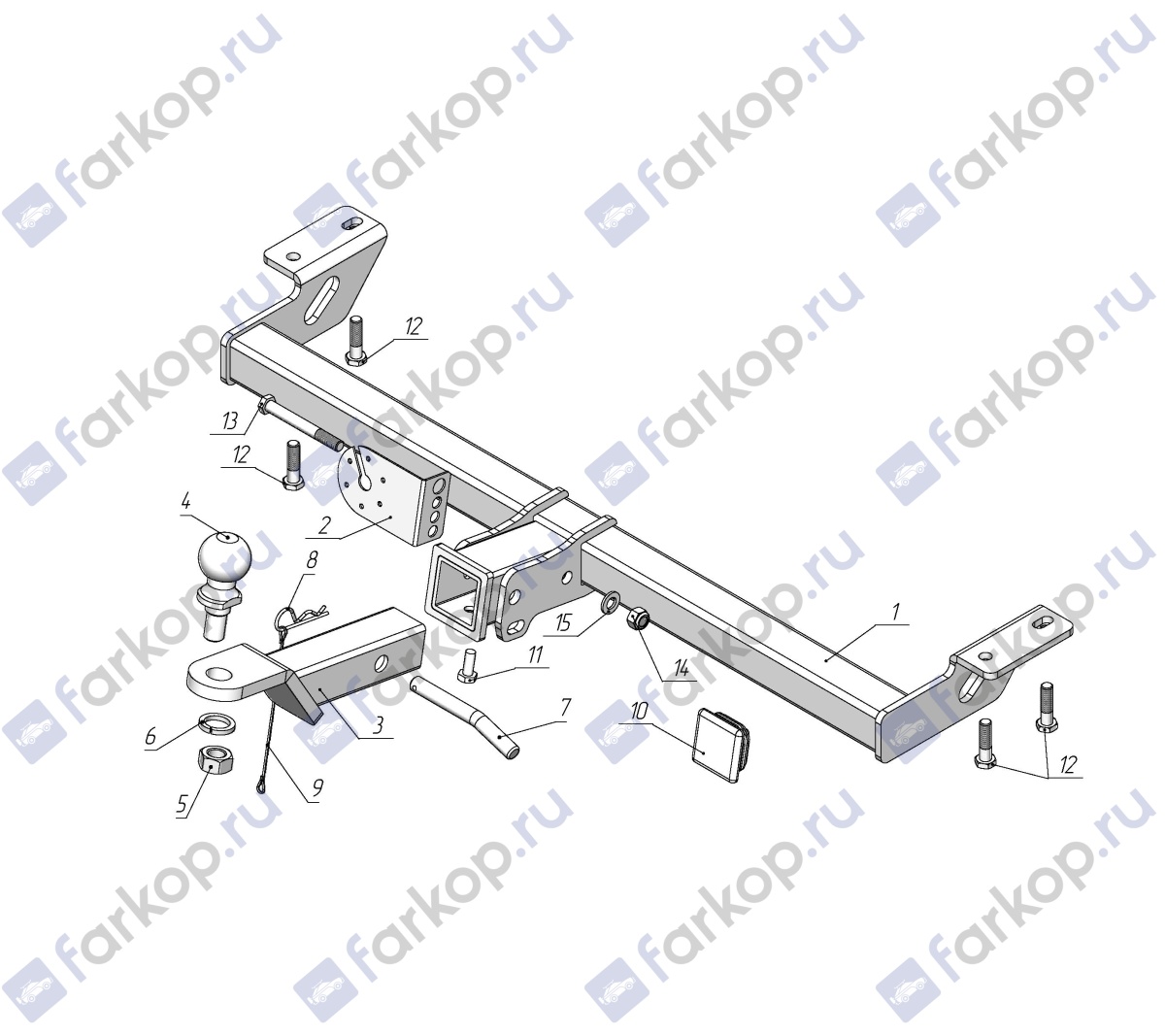 Фаркоп Лидер Плюс для Toyota RAV4 2000-2005 T101-E в 