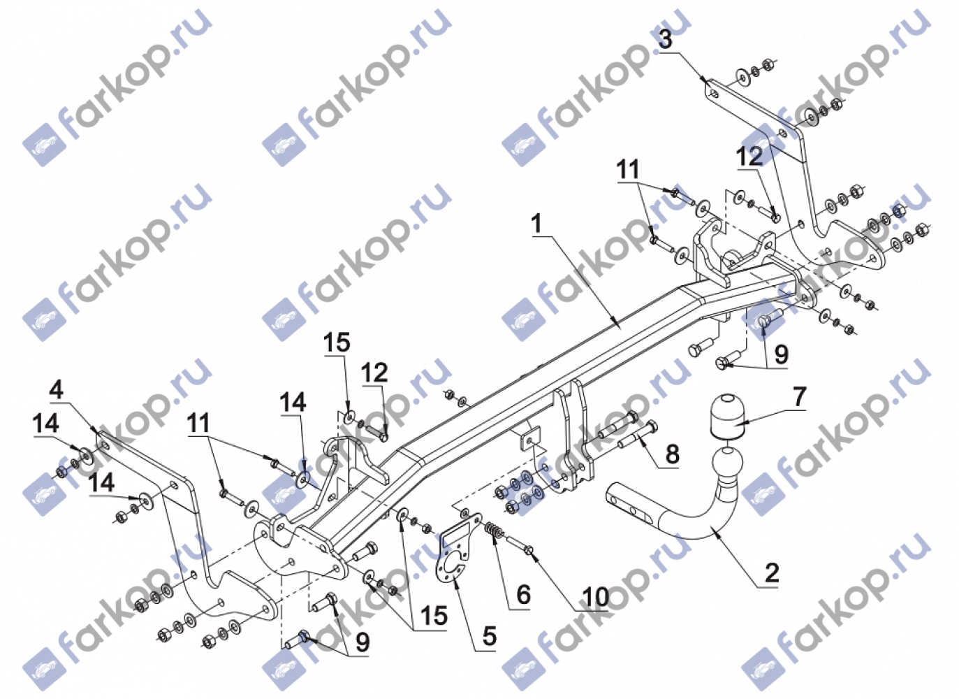 Фаркоп Auto-Hak для Peugeot 308 (break, kombi) 2014- Арт. F 46 F 46 в 