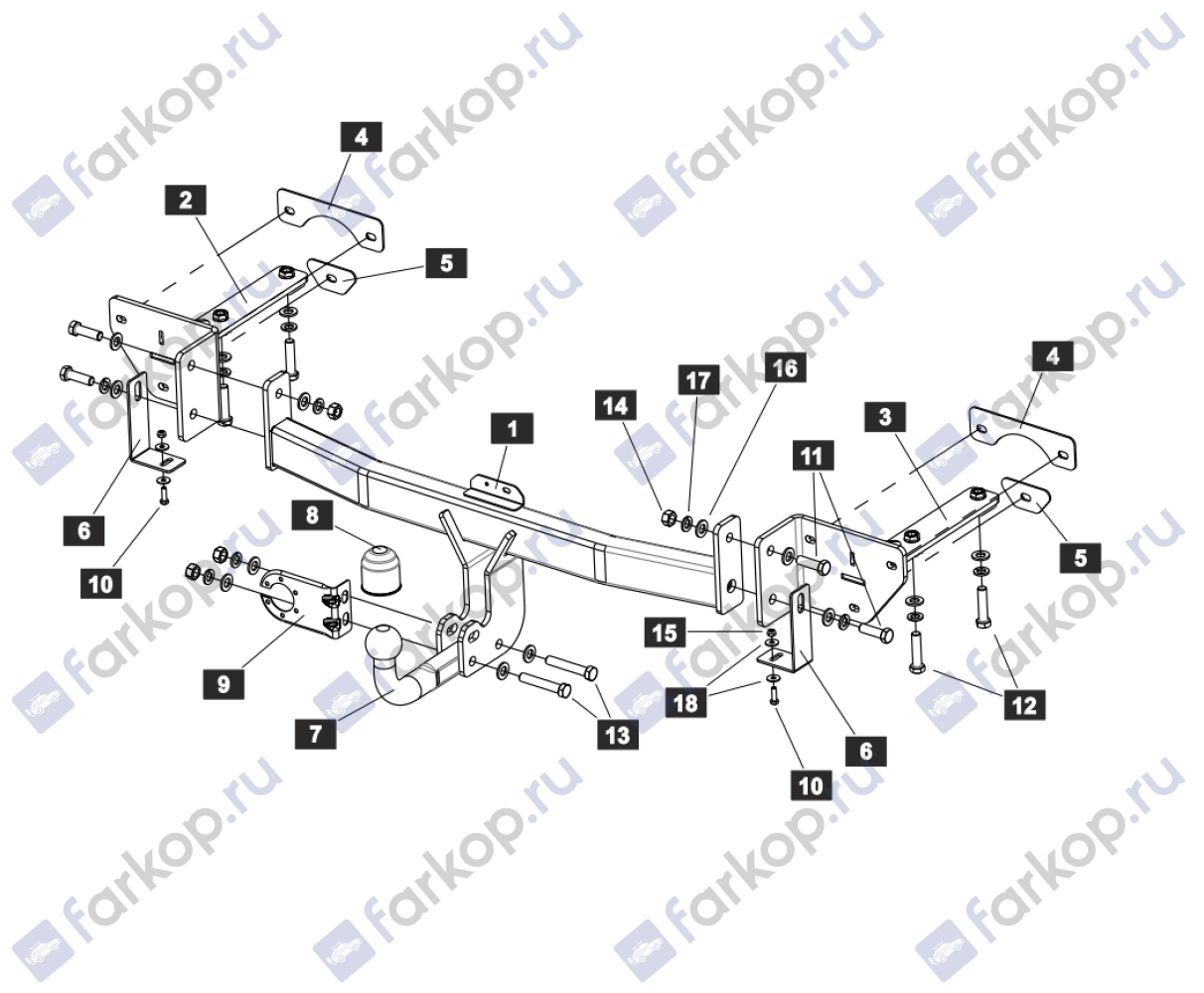 Фаркоп Sheriff для Jetour X70 Plus 2024- 5502.12 в 