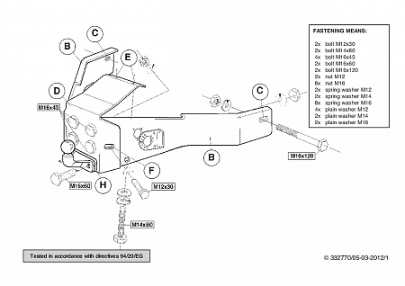 Фаркоп Brink для Land Rover Discovery 1999-2004 332700 в 