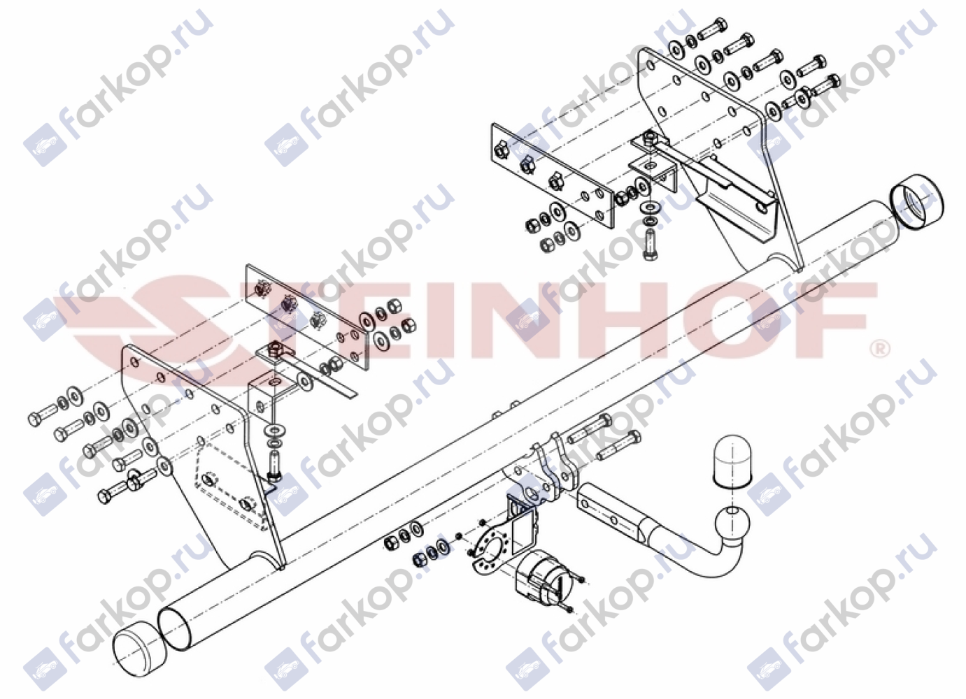 Фаркоп Steinhof для Mitsubishi L200 2006-2014 Арт. M-338/1 M-338/1 в 