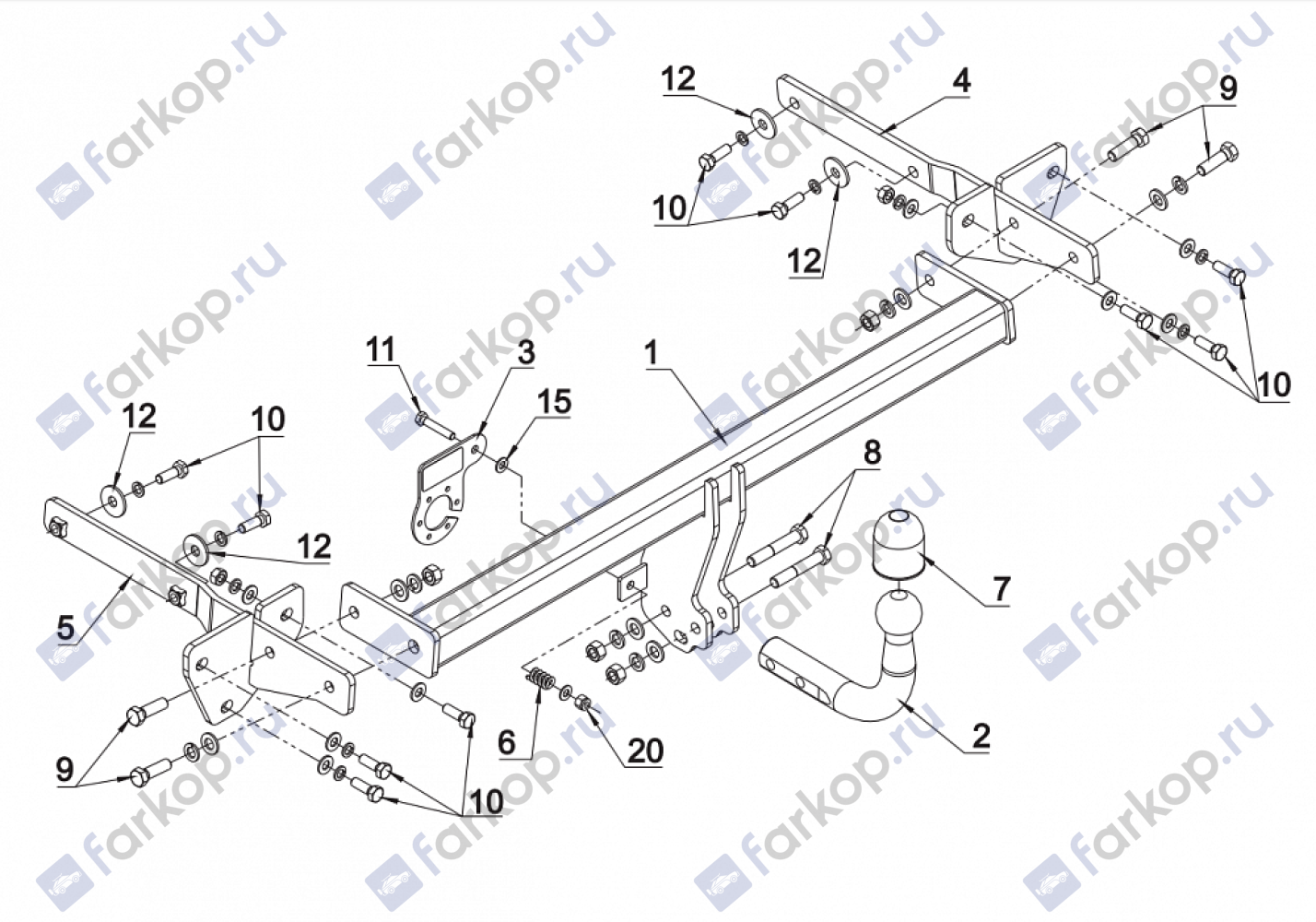 Фаркоп Auto-Hak для Mercedes B-class 2005-2011 D 32 в 