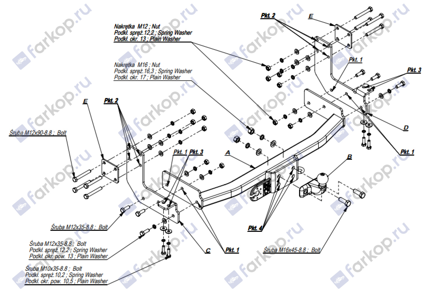 Фаркоп Imiola для Mercedes Sprinter 1995-2006, (3050 мм фургон) M.006 в 