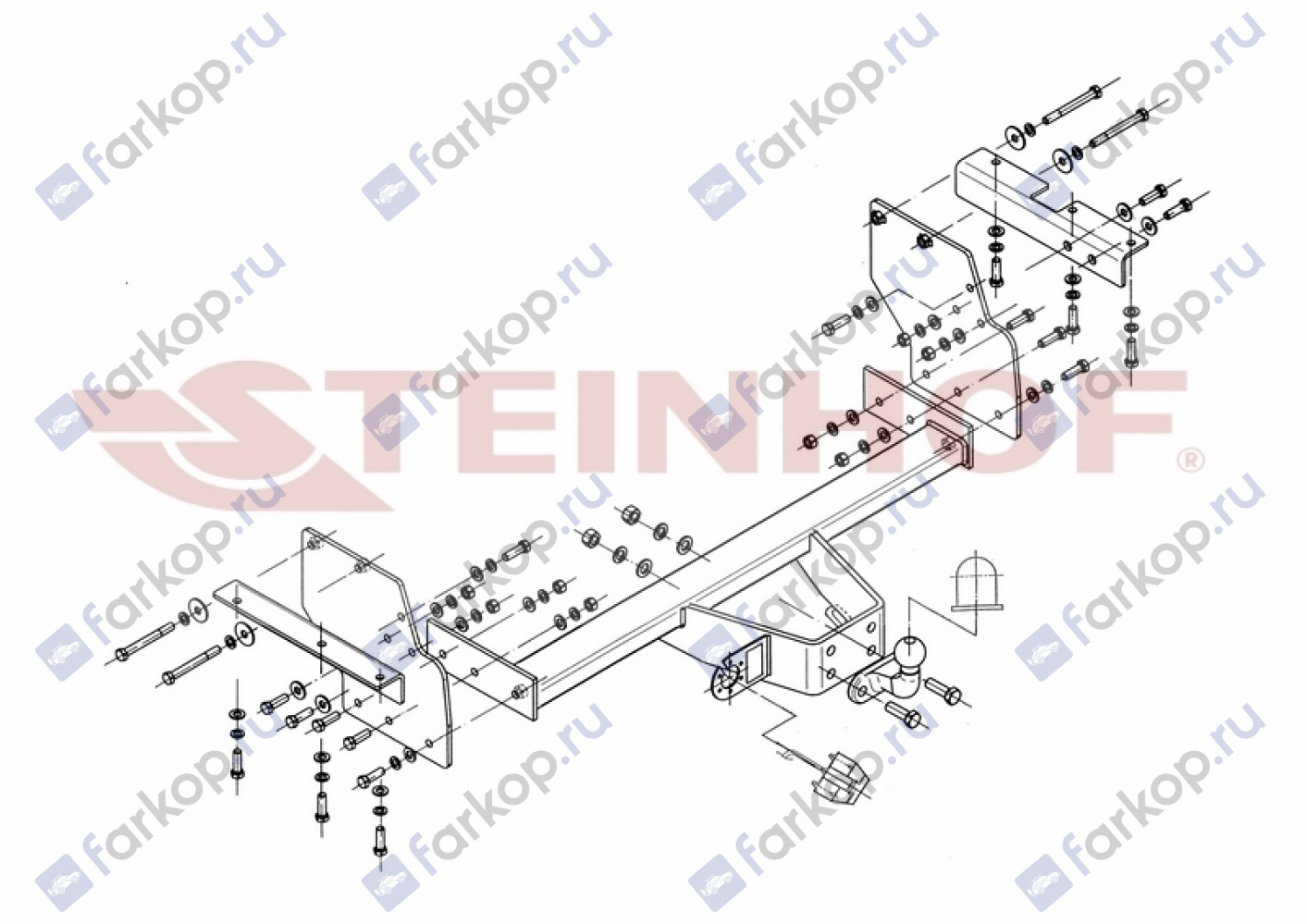 Фаркоп Steinhof для Mitsubishi Pajero 2007- Арт. M-348 M-348 в 