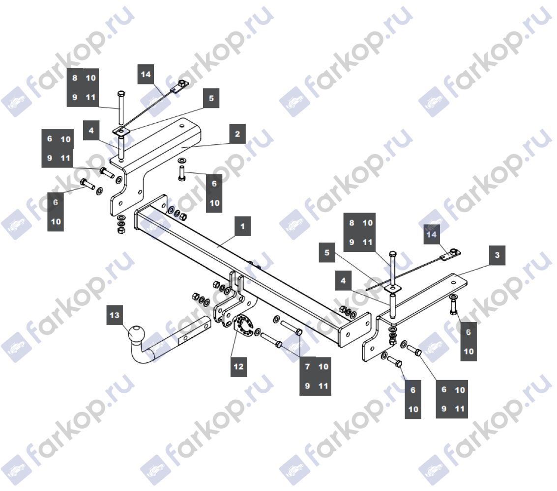 Фаркоп Baltex для Haval F7x 2019-   289224 в 