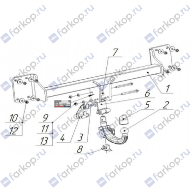 Фаркоп Oris для BMW X6 (F16) 2015- 4755-AK41 в 