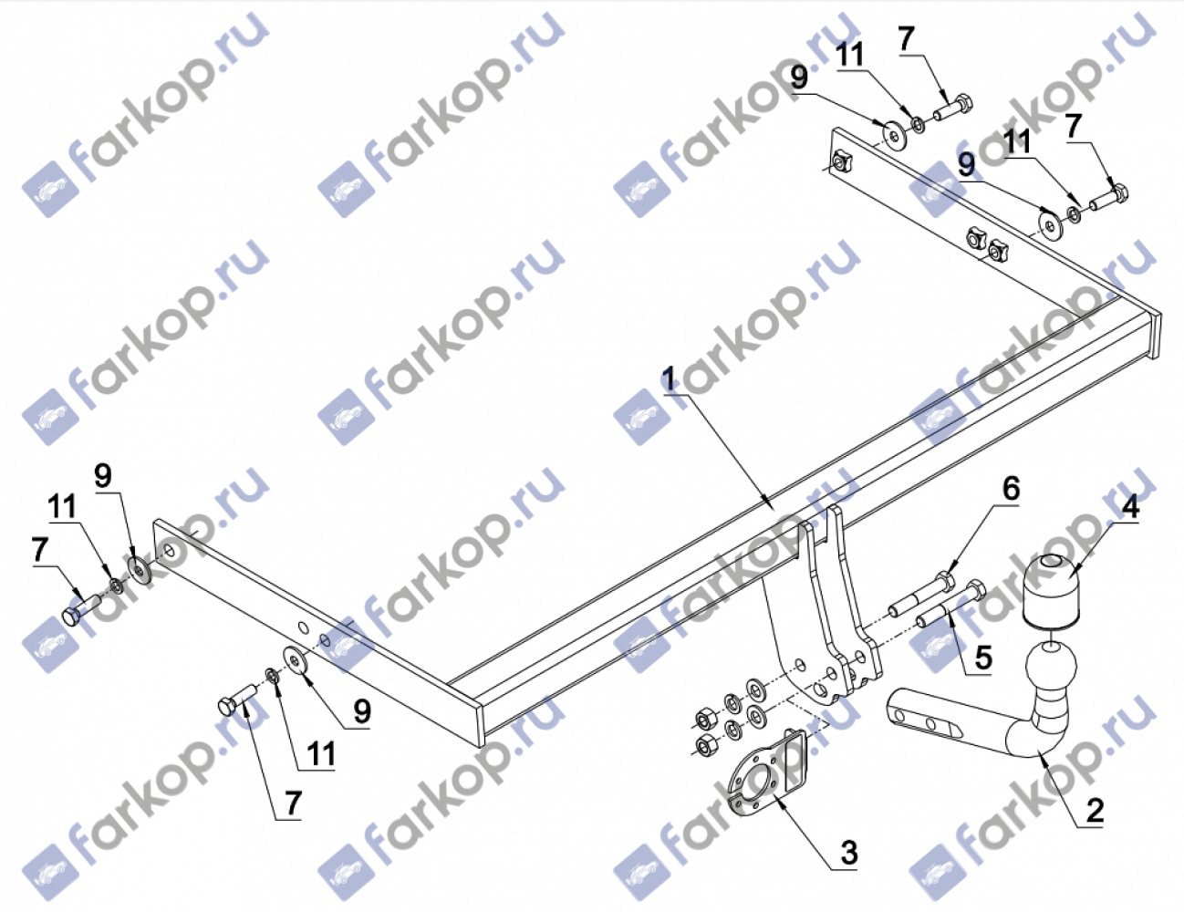 Фаркоп Auto-Hak для Subaru Outback 2009 -2014 Арт. SU 46 SU 46 в 