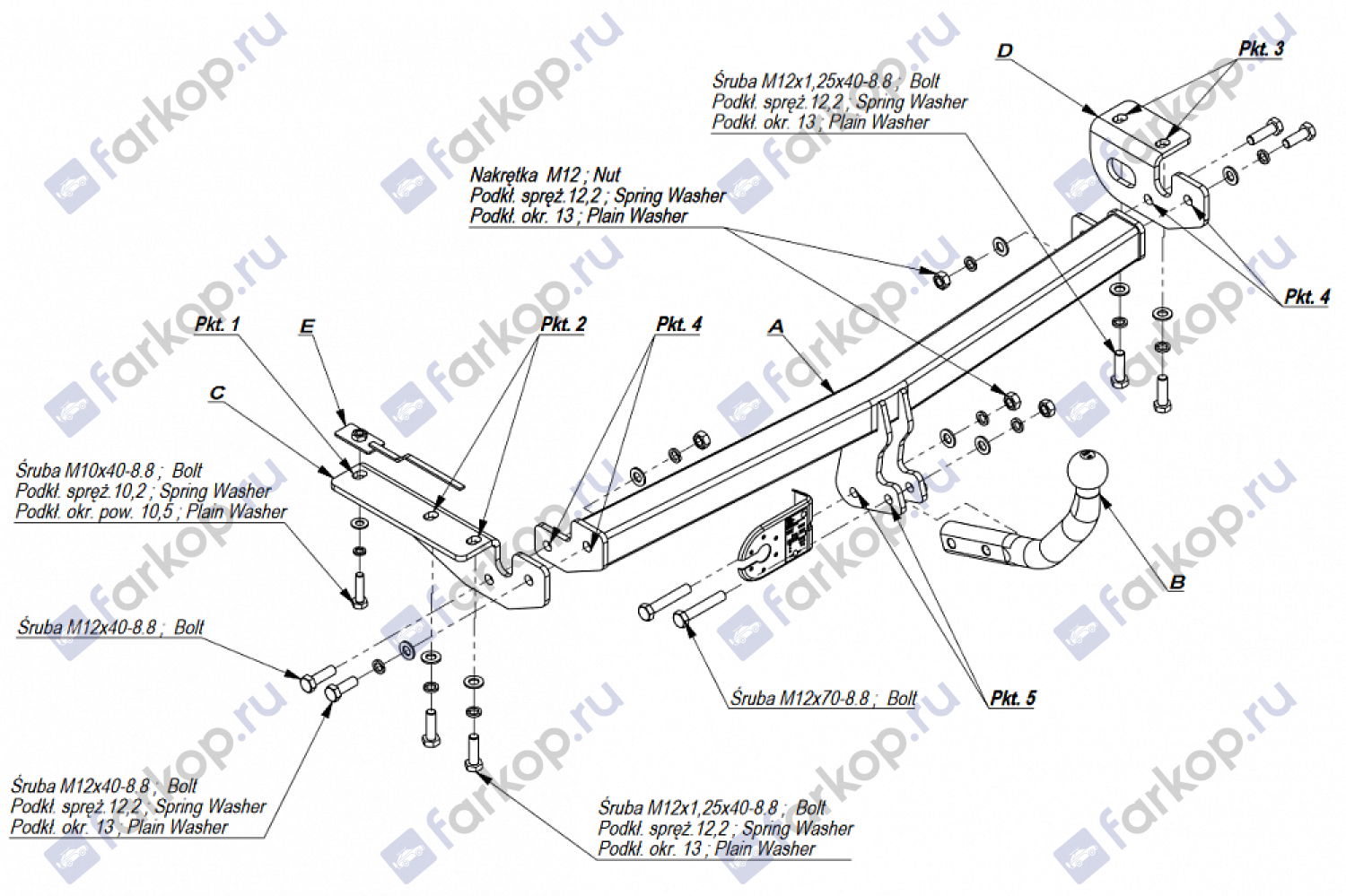 Фаркоп Imiola для Toyota Avensis (лифтбек, седан) 2003-2009 T.023 в 