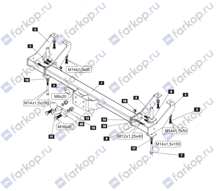 Фаркоп Baltex для Peugeot Boxer 1994-2006 07160621 в 