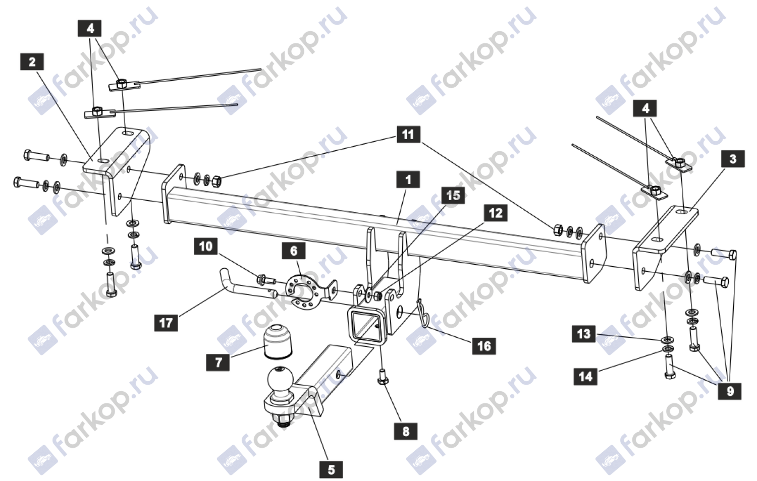 Фаркоп Sheriff для Jetour Dashing 2023- 5801.32 в 