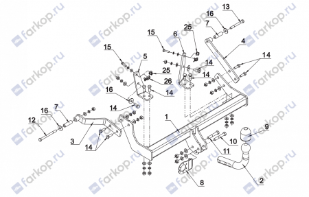 Фаркоп Auto-Hak для Renault Scenic 1996-2003 G 25 в 