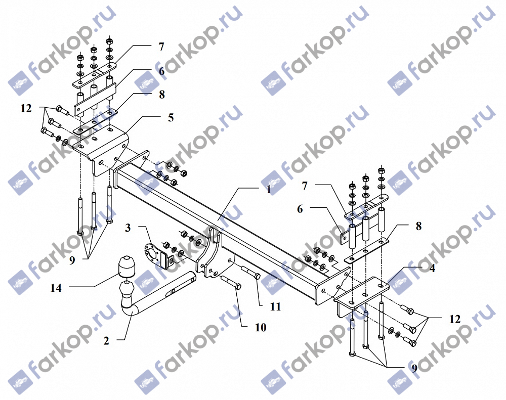 Фаркоп Auto-Hak для Nissan Patrol 1998-2004 V 02 в 