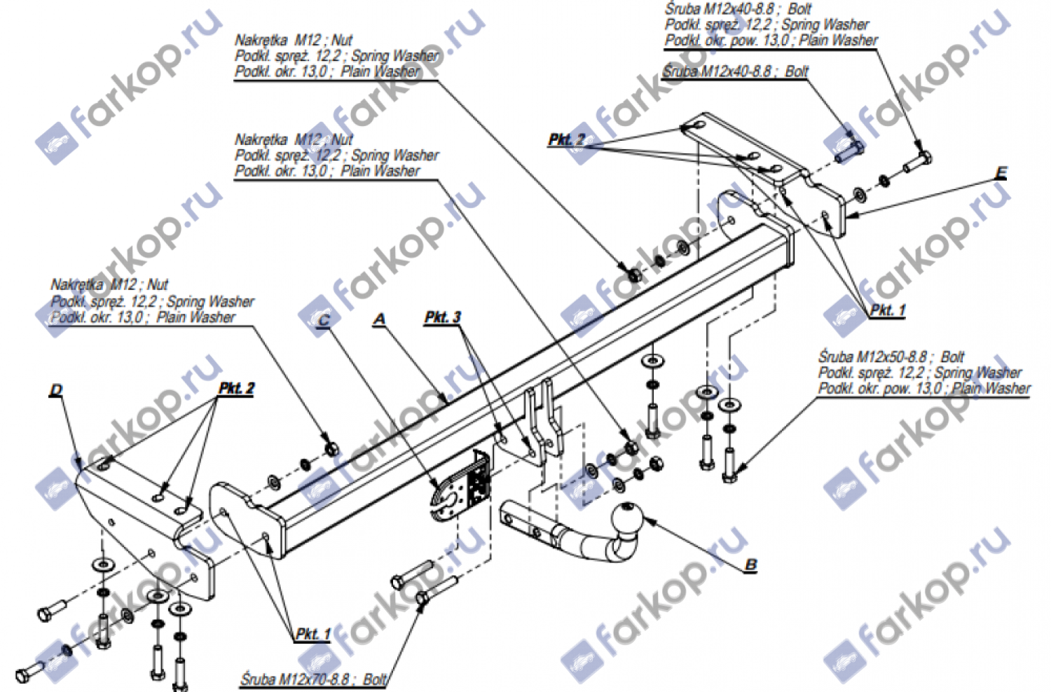 Фаркоп Imiola для Subaru Outback 2015- U.009 в 