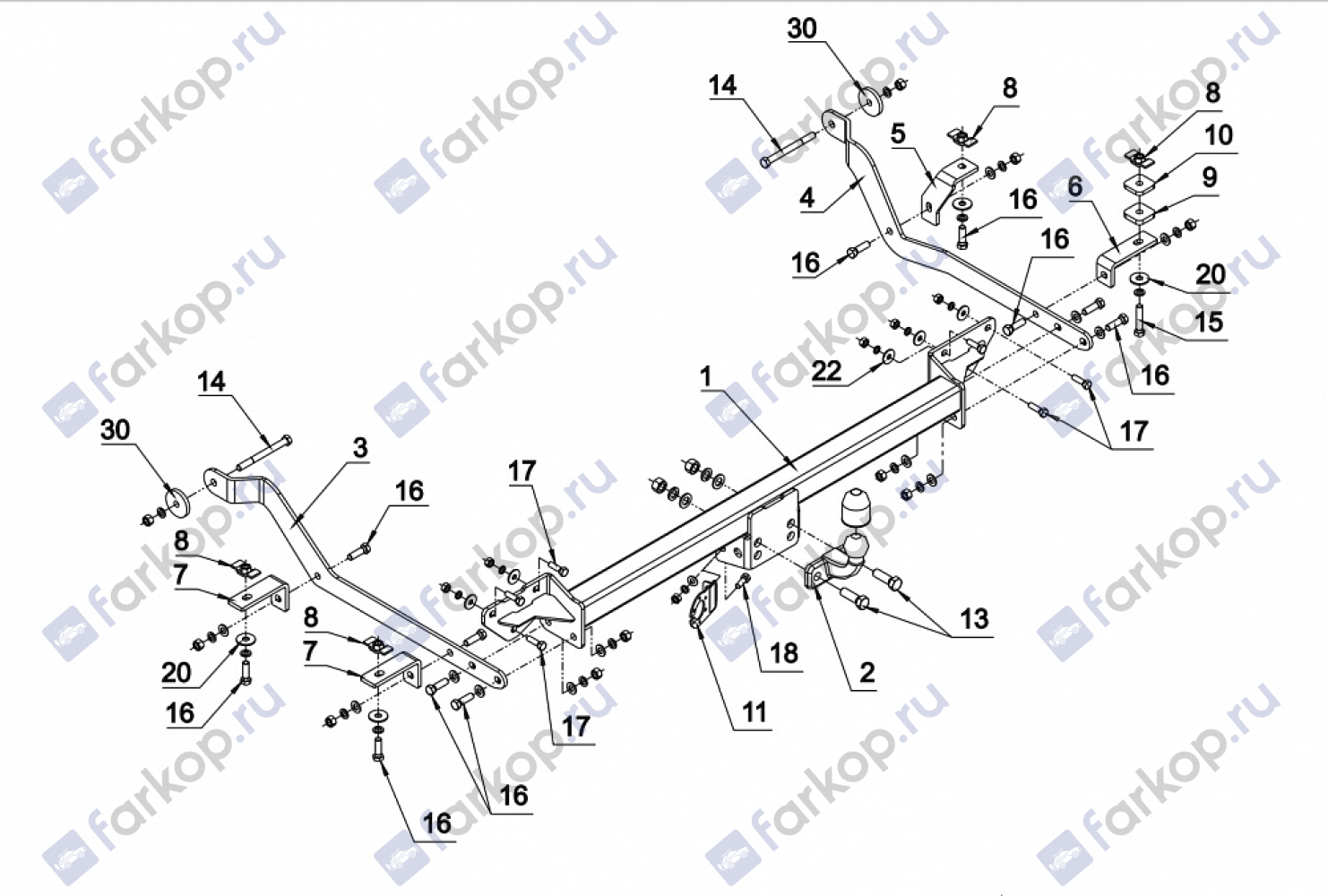 Фаркоп Auto-Hak для Peugeot Boxer 2006-, (шасси L4, L5) R 46 в 