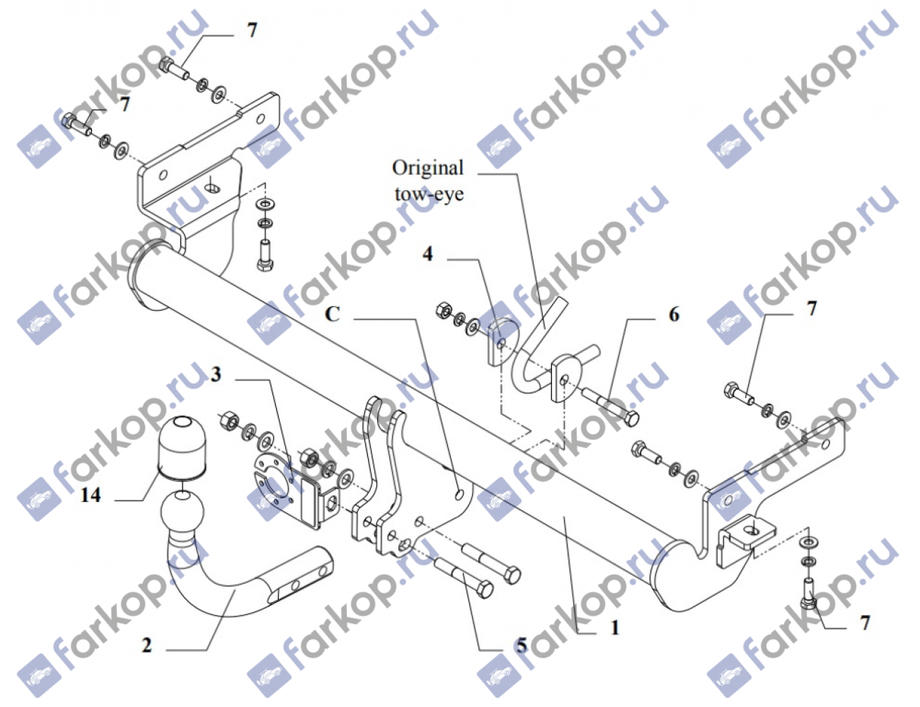 Фаркоп Auto-Hak для Mitsubishi Carisma 1995-2006 Арт. Z 23 Z 23 в 