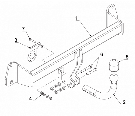 Фаркоп Auto-Hak для BMW 1 серия (F20, F21) 2011-2020 B 25 в 