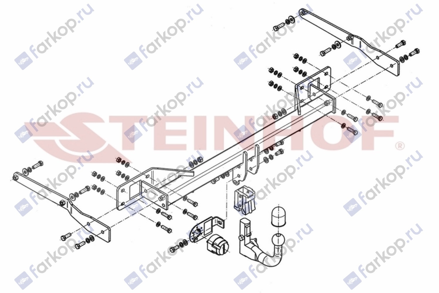 Фаркоп Steinhof для Mercedes GLK-Class (X204) 2008-2015 Арт. M-137 M-137 в 