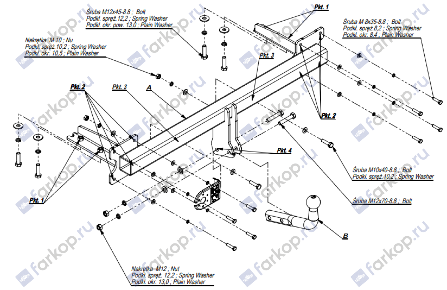 Фаркоп Imiola для Kia Carnival 2000-2006 K.008 в 