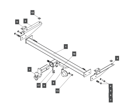 Фаркоп Baltex для Toyota Land Cruiser J80 1990-1997 Арт. Y11 Y11 в 