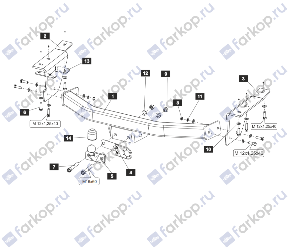 Фаркоп Sheriff для Nissan Patrol 2010-2017 3891.21 в 