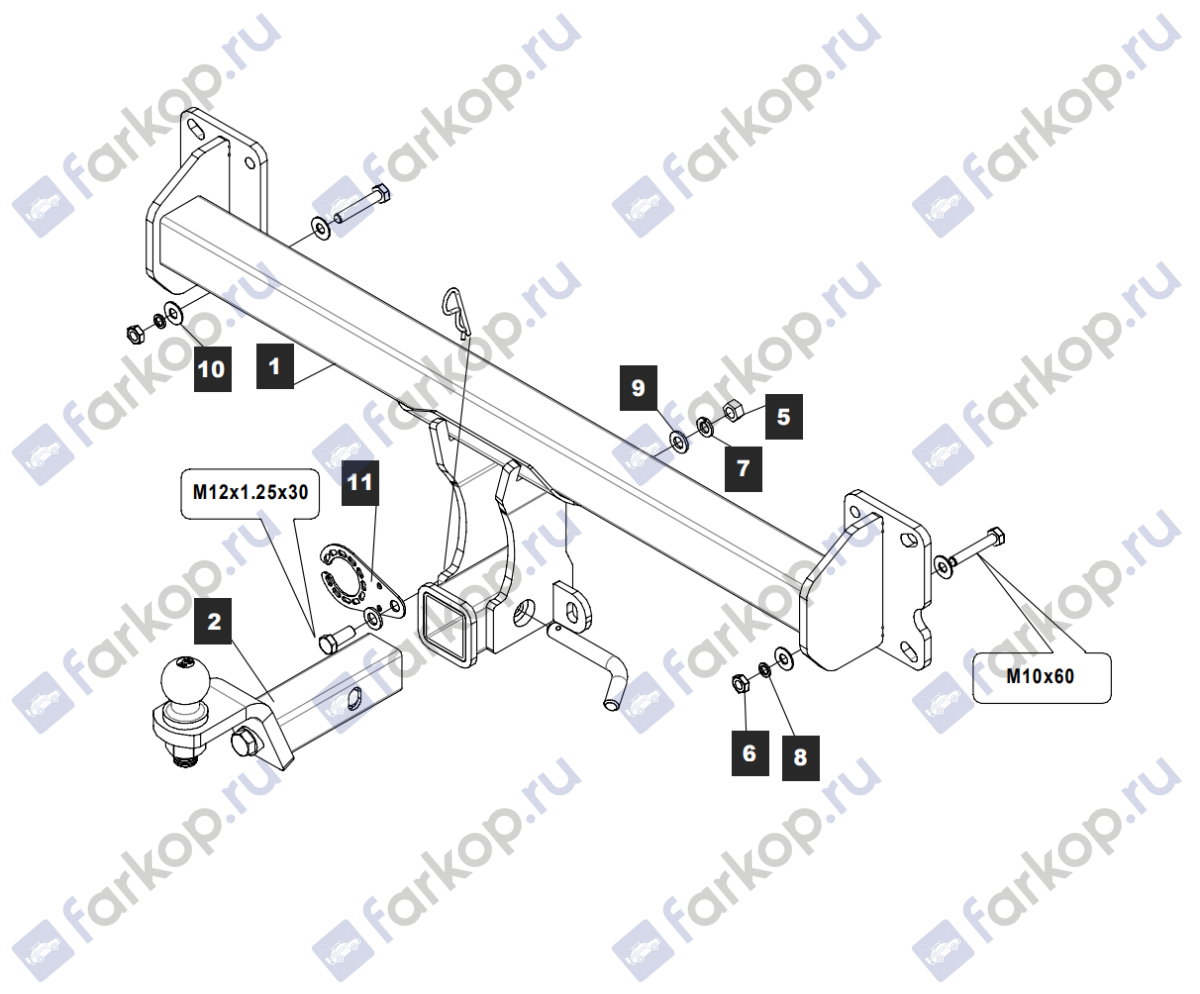 Фаркоп TowRus для Volvo XC90 2015- 259514 в 