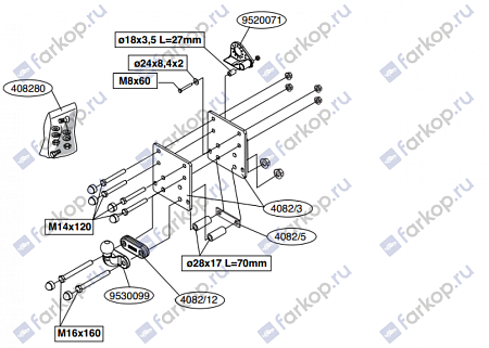 Фаркоп Brink для Toyota Hilux 2005-2010, (для а/м без ступеньки) 408200 в 