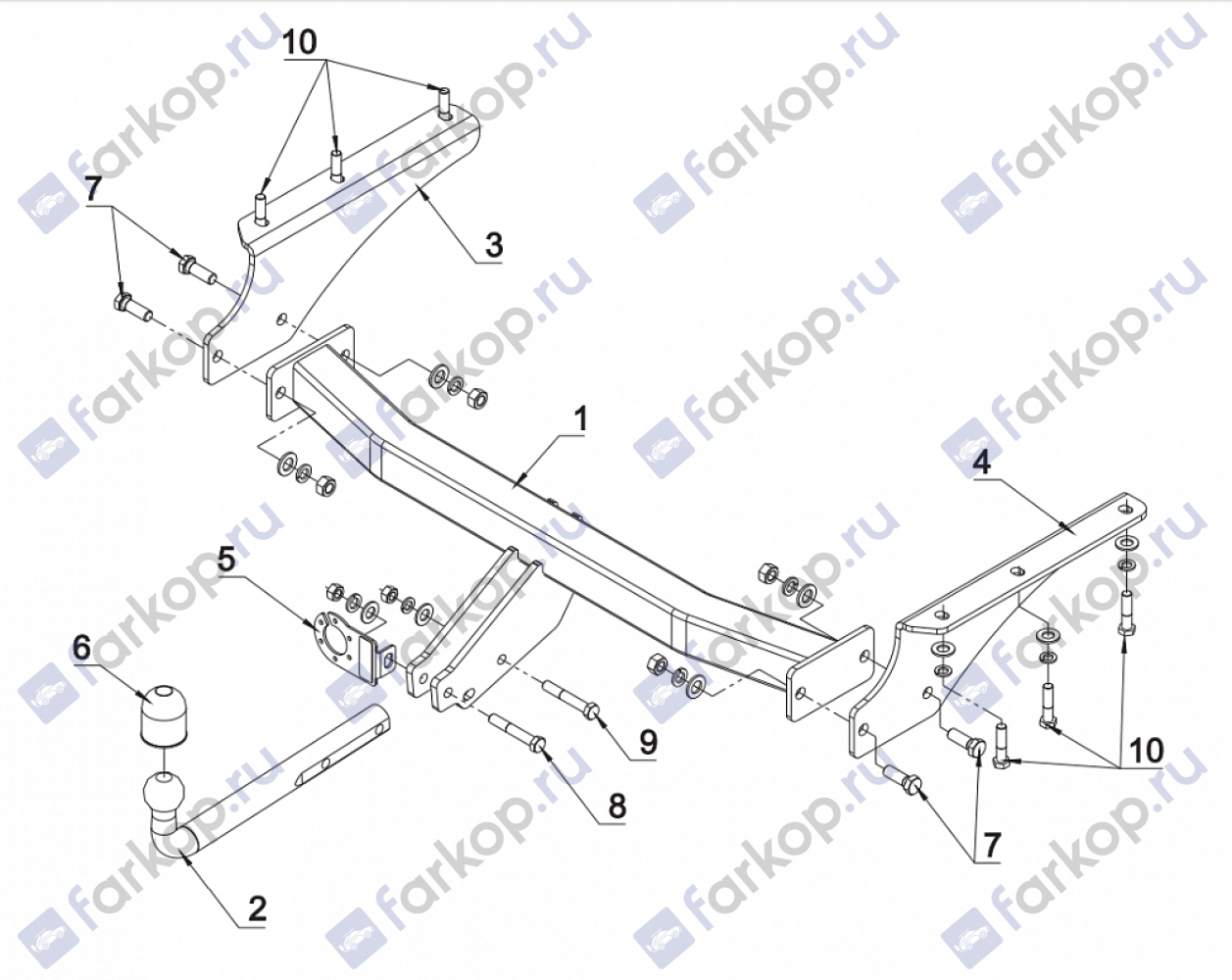 Фаркоп Auto-Hak для Jeep Cherokee 2001-2007 Арт. JP 02 JP 02 в 