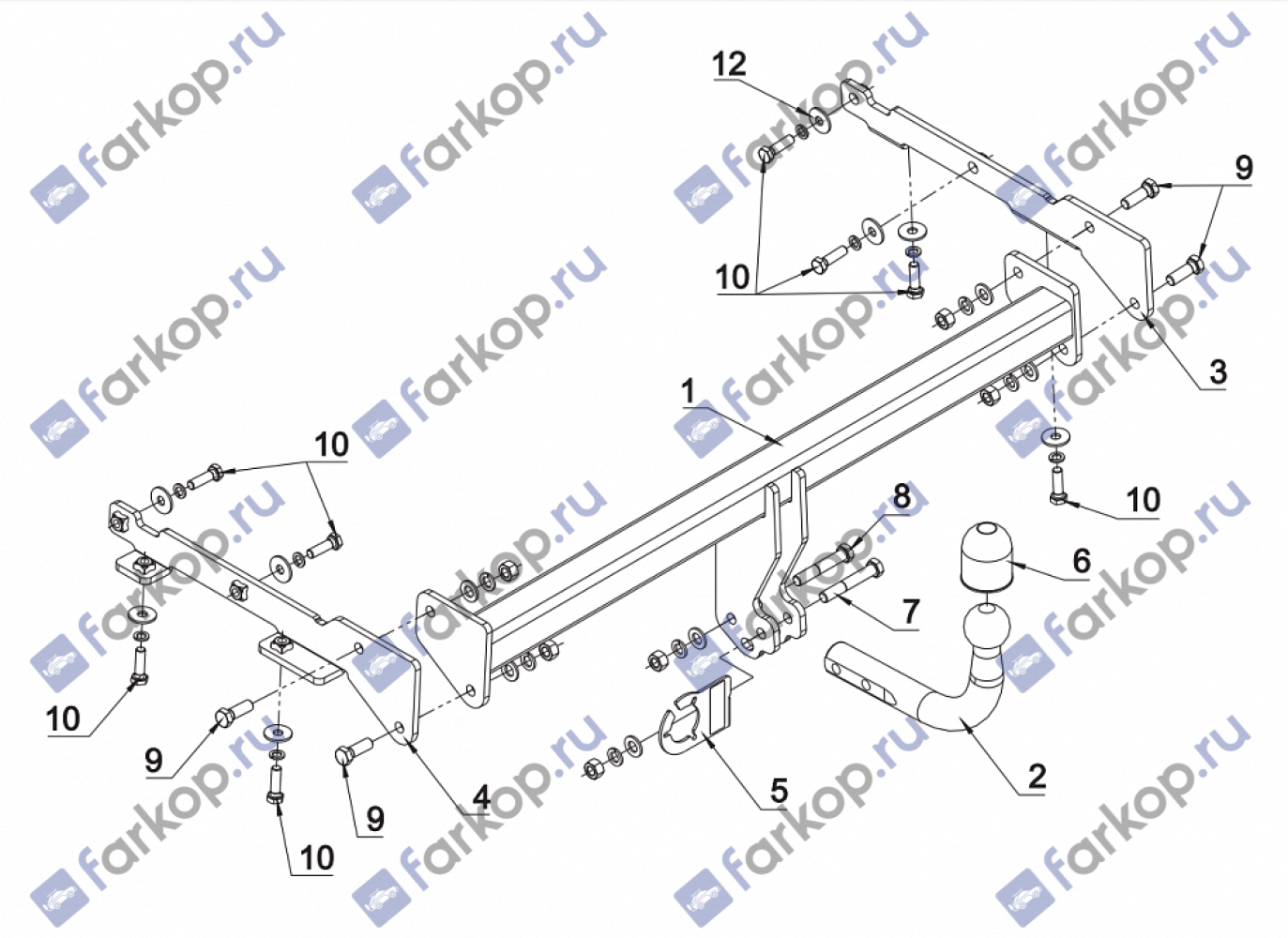 Фаркоп Auto-Hak для Nissan Note (5дв) 2013- V 74 в 