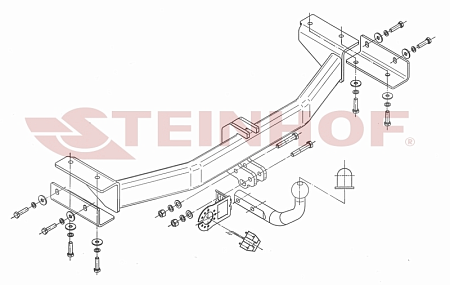 Фаркоп Steinhof для Hyundai ix35 2010-2015 H-247 в 