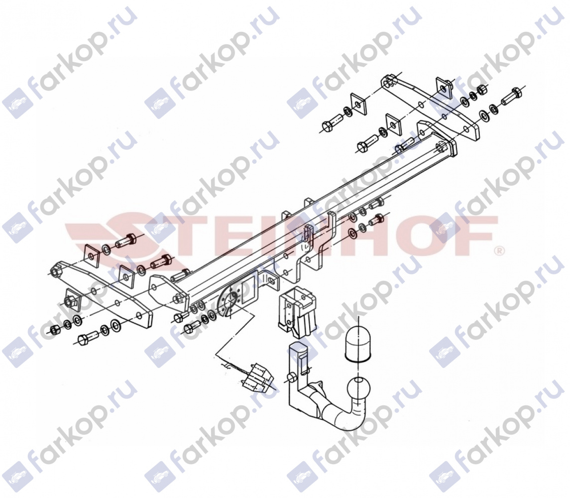 Фаркоп Steinhof для Volvo XC60 2008-2017 Арт. V-285 V-285 в 