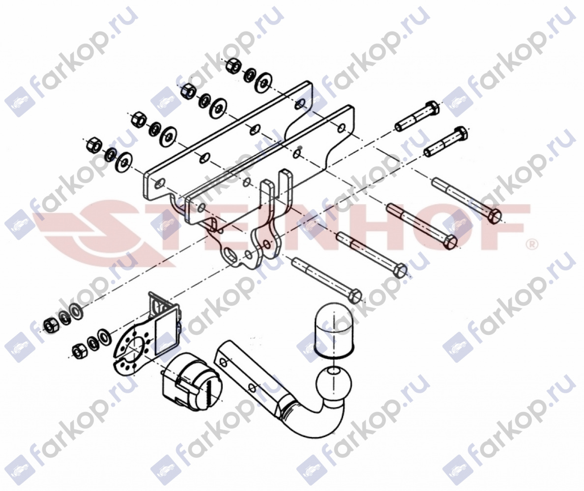 Фаркоп Steinhof для Jeep Wrangler 2007-2018 J-071 в 