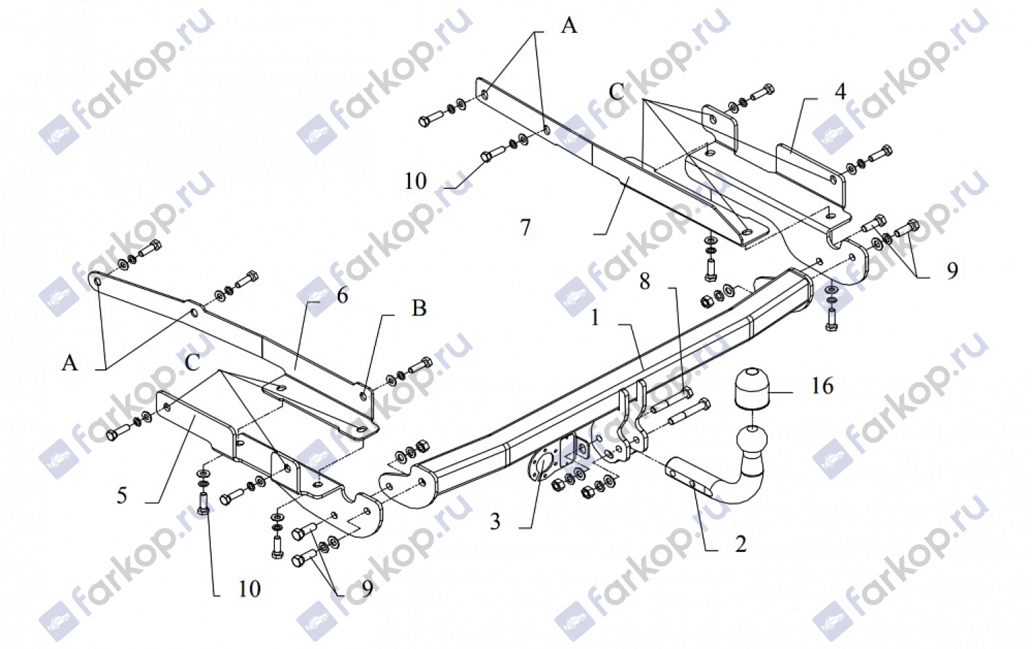 Фаркоп Auto-Hak для Mitsubishi Colt (5дв) 2005-2008 Арт. Z 33 Z 33 в 