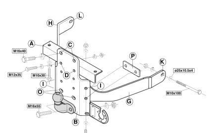 Фаркоп Brink для Land Rover Defender 90/110 1999-2016 316400 в 