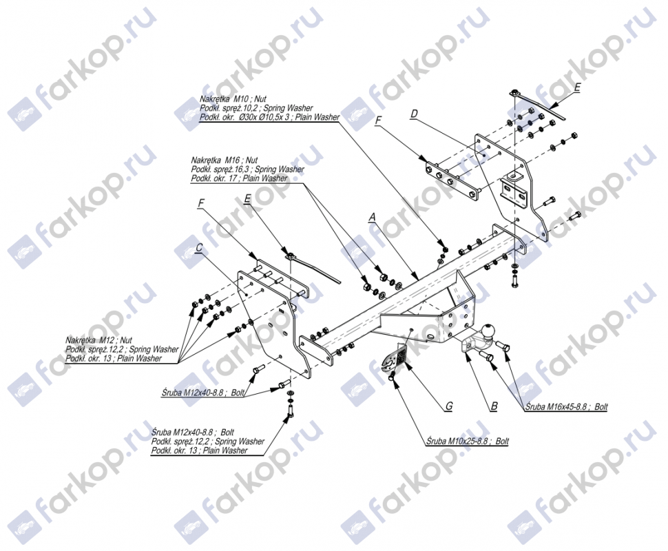 Фаркоп Imiola для Mitsubishi Triton 2020- Арт. Y.036 Y.036 в 