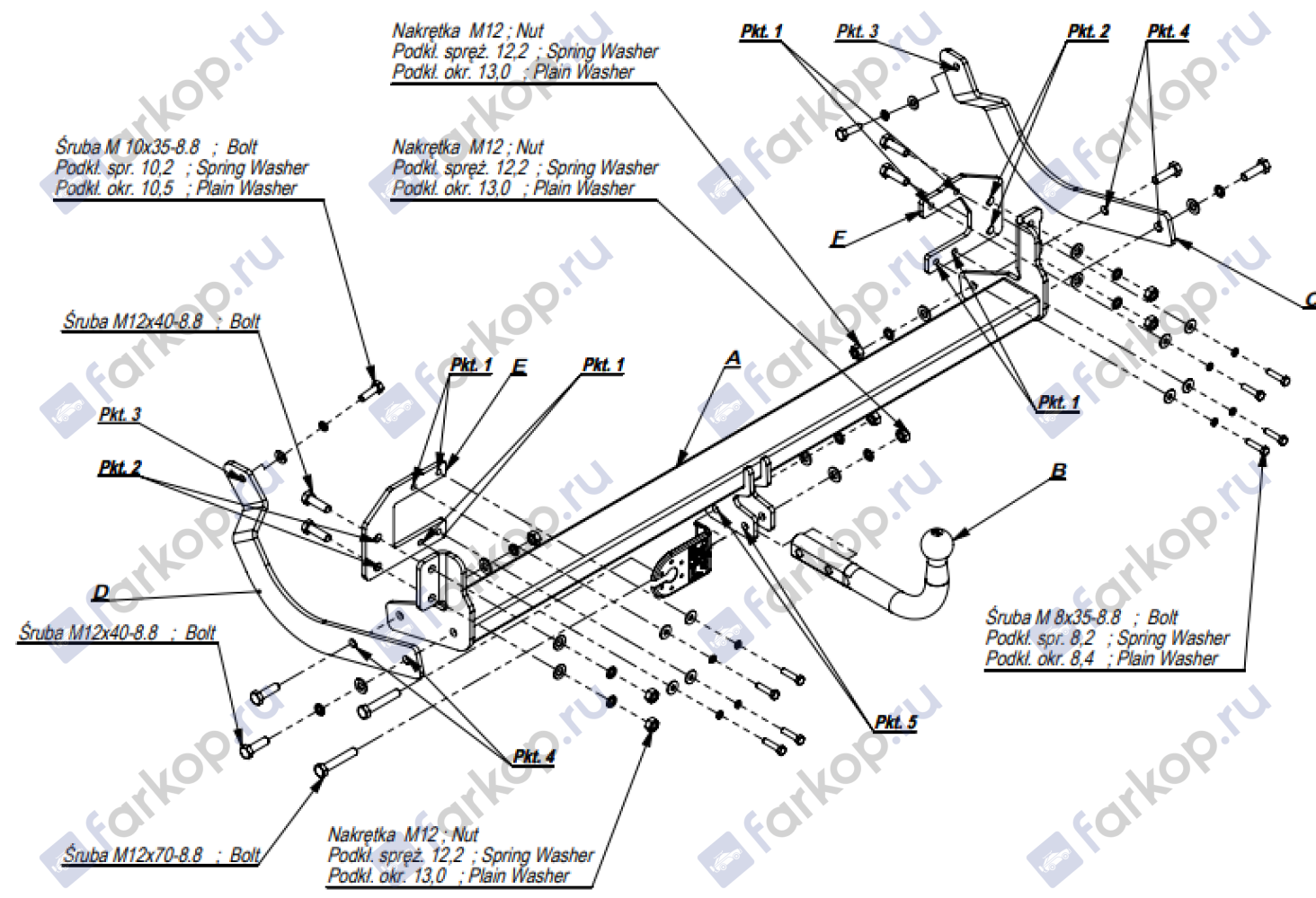 Фаркоп Imiola для Peugeot 407 (универсал) 2004-2010 Арт. P.033 P.033 в 