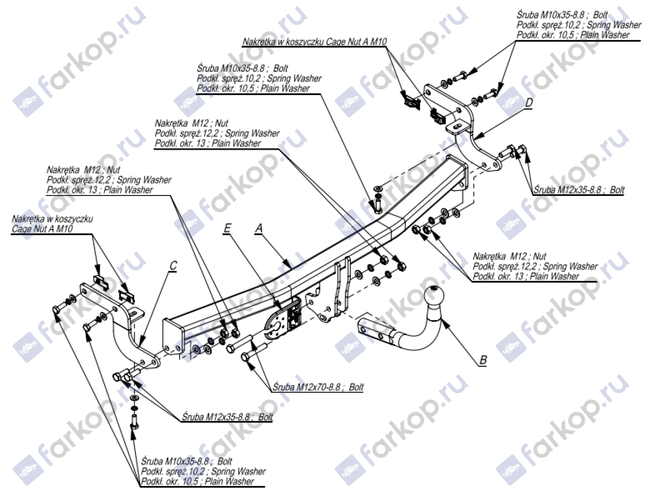 Фаркоп Imiola для Peugeot 208 2012- P.040 в 