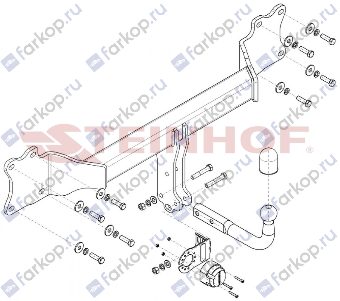 Фаркоп Steinhof для Audi Q8 2018- Арт. A-115 A-115 в 